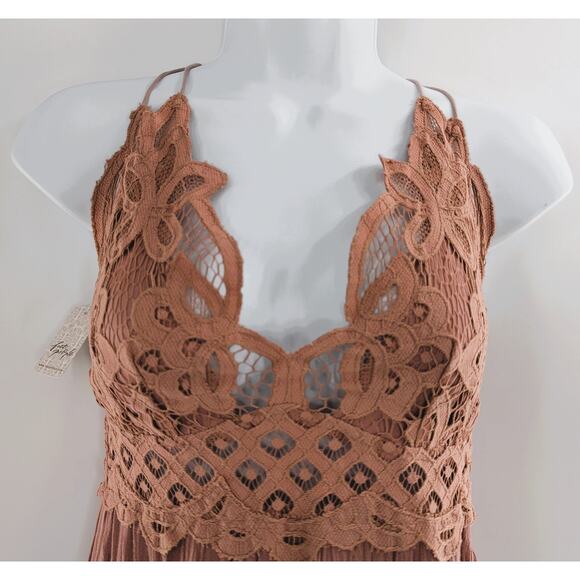 Free People Adella Layered Mini Dress Rose Pink Boho Chic - Picture 6 of 12